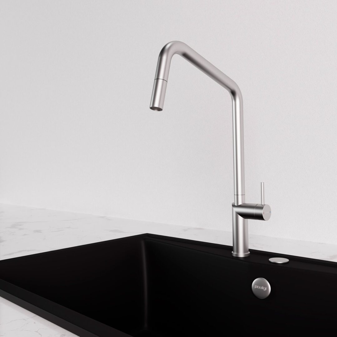 Grifo Cocina con ducha extraíble Níquel POALGI