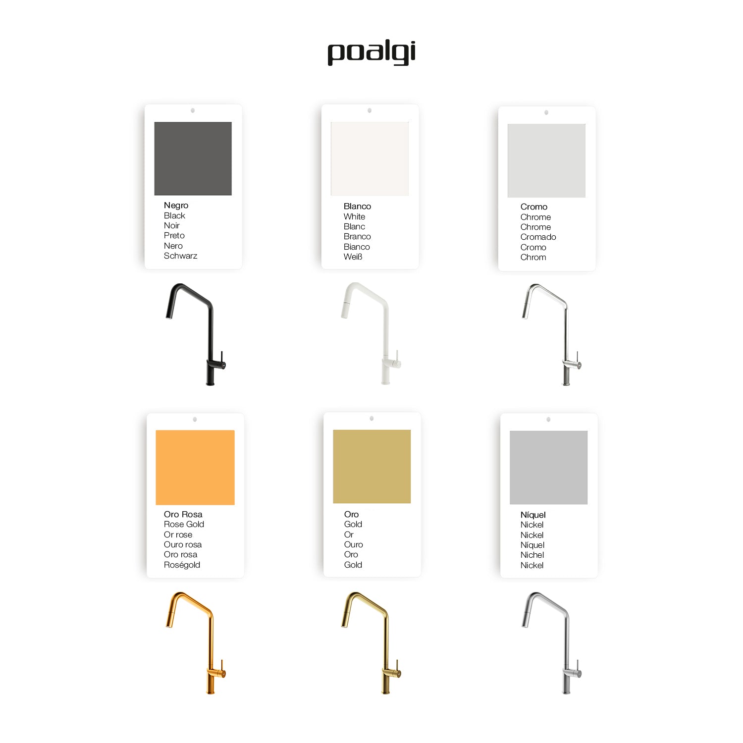 Grifo Cocina con ducha extraíble Níquel POALGI - Imagen 5