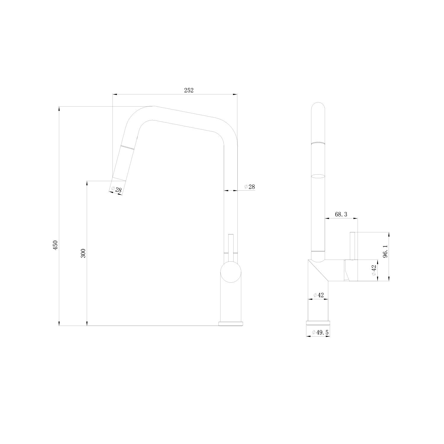 Grifo Cocina con ducha extraíble Blanco POALGI - Imagen 4