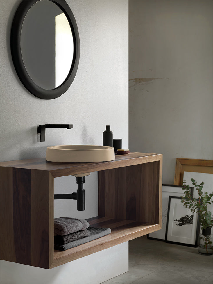 Panela baja con mueble Nogal 80