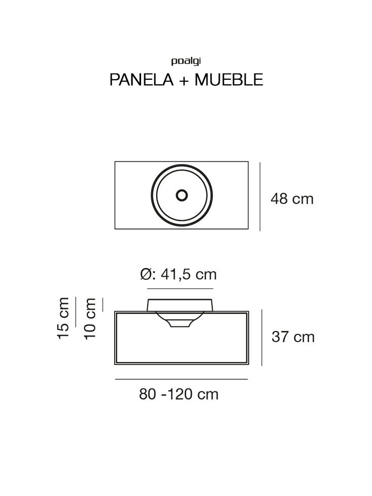 Panela baja con mueble Nogal 80 - Imagen 3