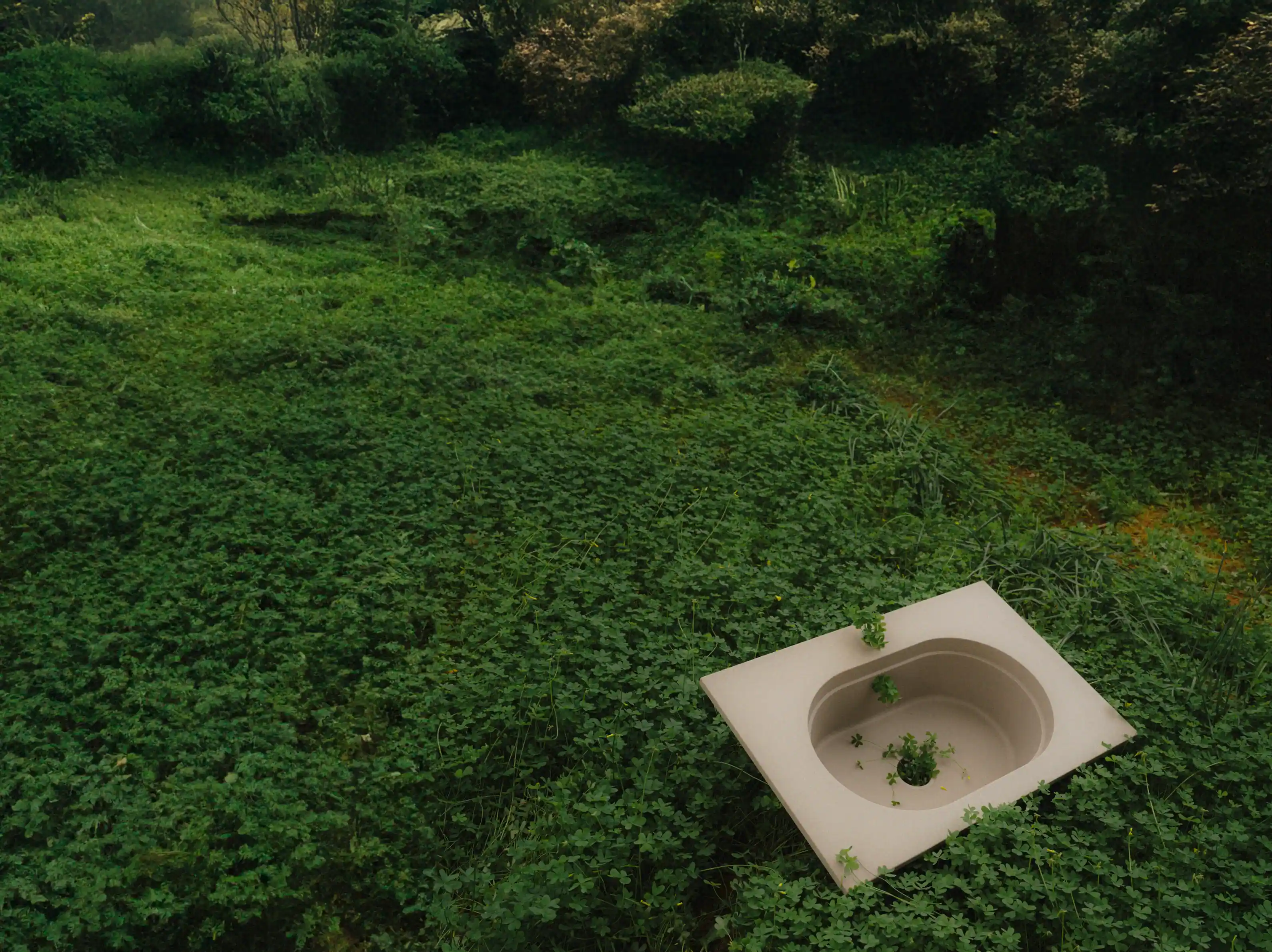 Lavabo en jardín